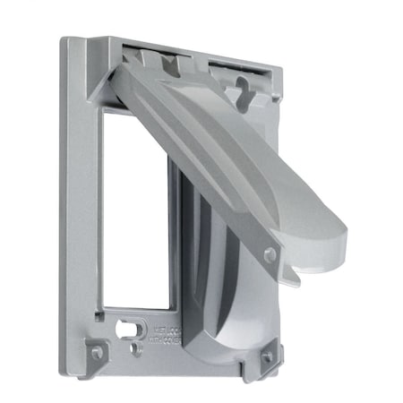 Bell Outdoor Box Cover, Outlet Box Type, 2 Gang, Aluminum, Flip and Snap Cover Type MX2050S